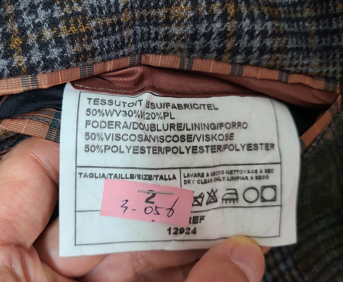Falabella 체크 블레이저 투버튼 그레이-연브라운 L-XL 상품이미지5