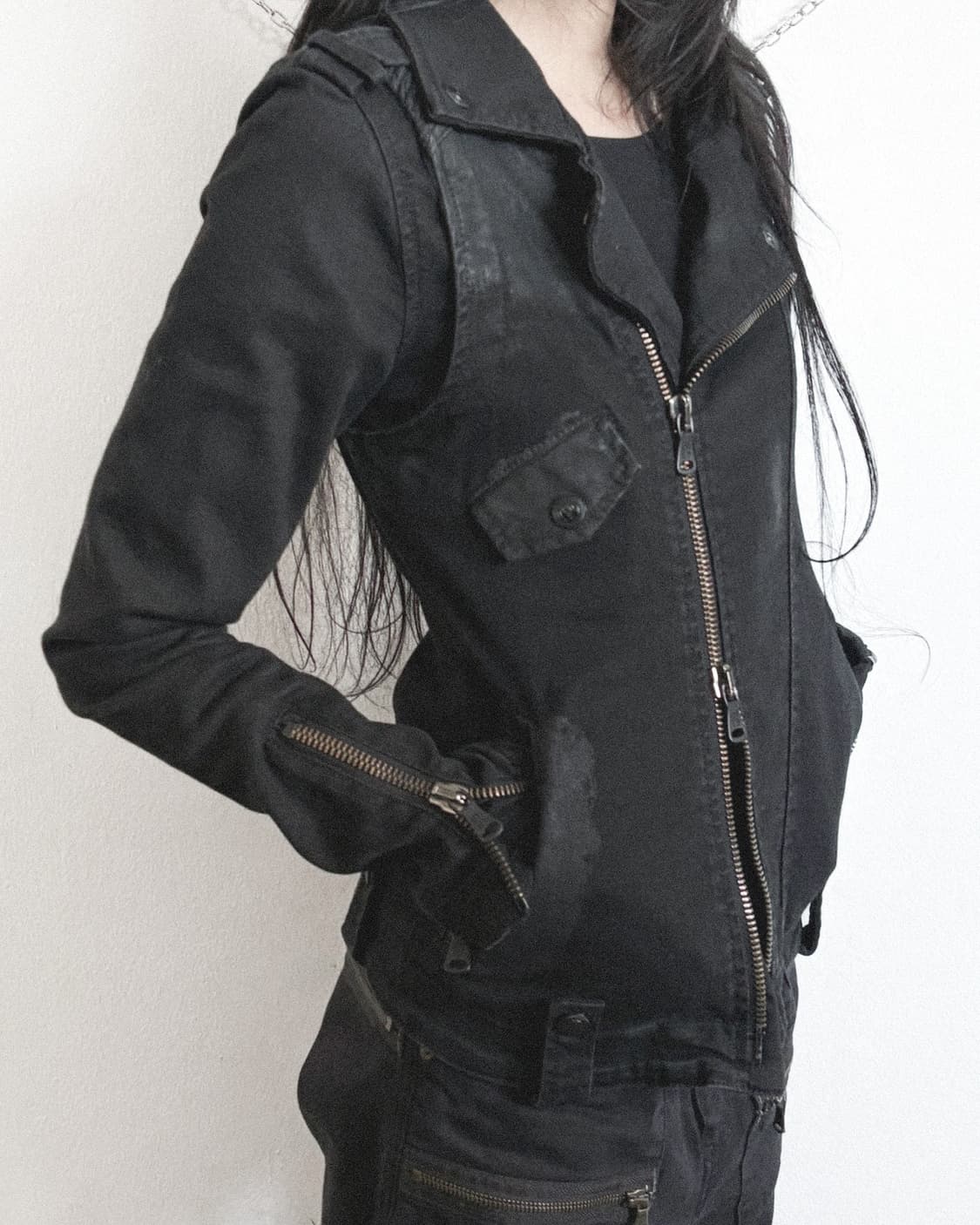 피에르발망 14SS 왁스코팅 멀티지퍼 바이커자켓 상품이미지3