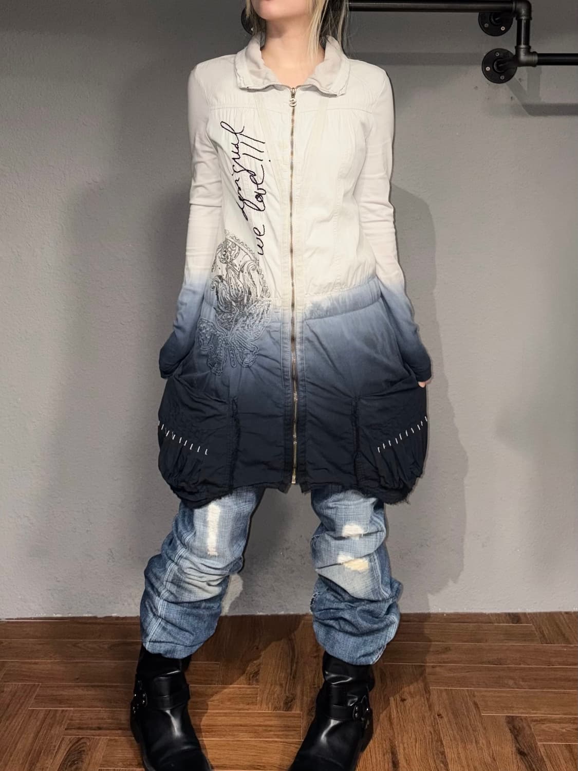 데시구알 그라데이션 집업 원피스 상품이미지2