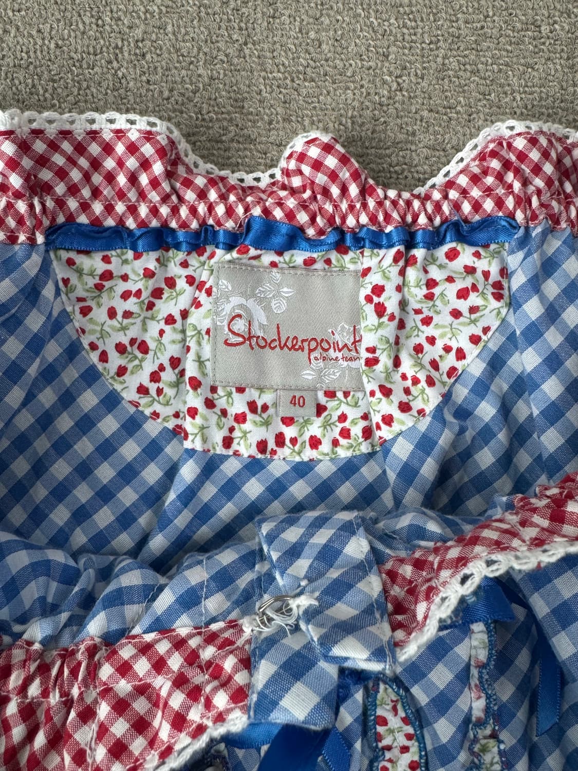 [Stockerpoint] 유럽 알프스 빈티지 체크 블라우스 상품이미지3