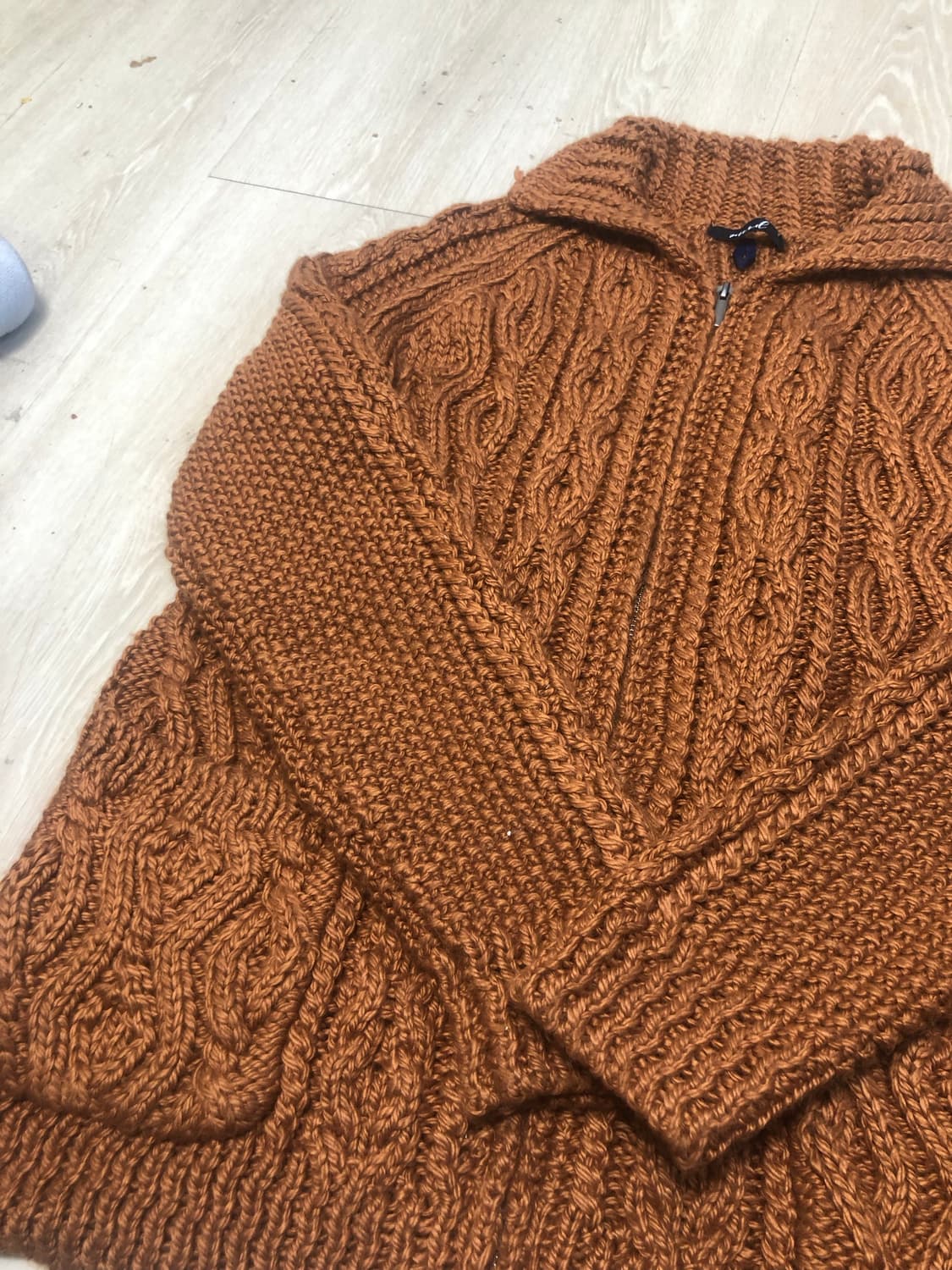 주황색 니트 집업 XL 105 상품이미지2