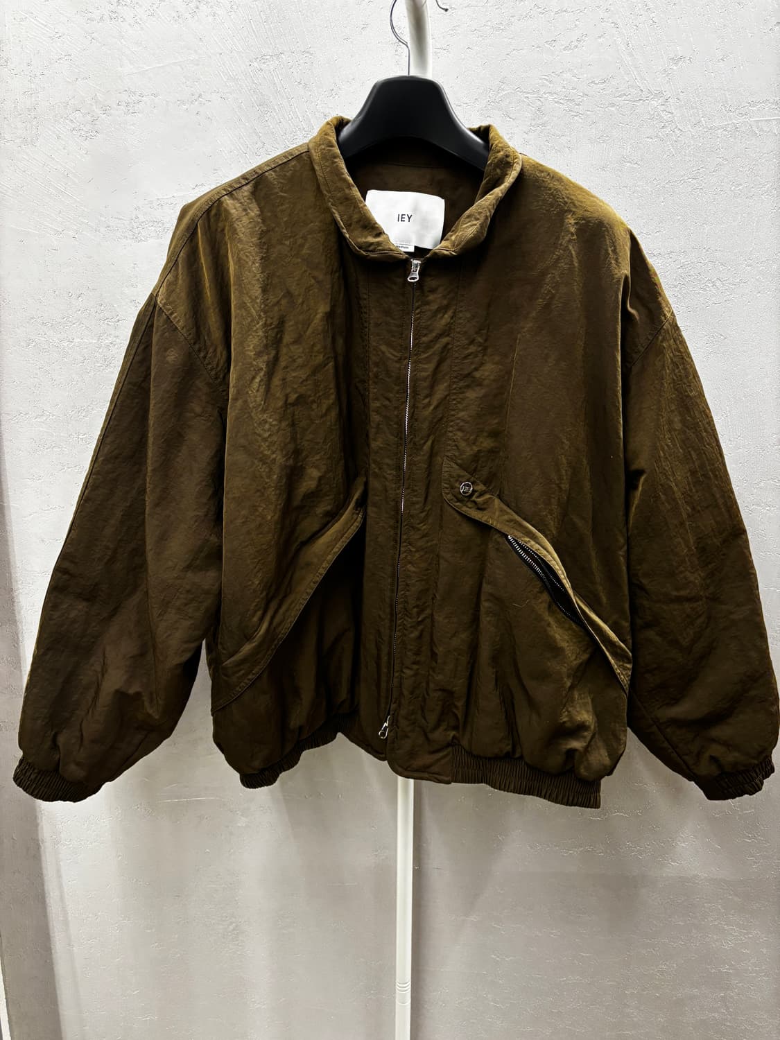 이에이 IEY 와이어 카라 오버사이즈 점퍼 카키 M 상품이미지2