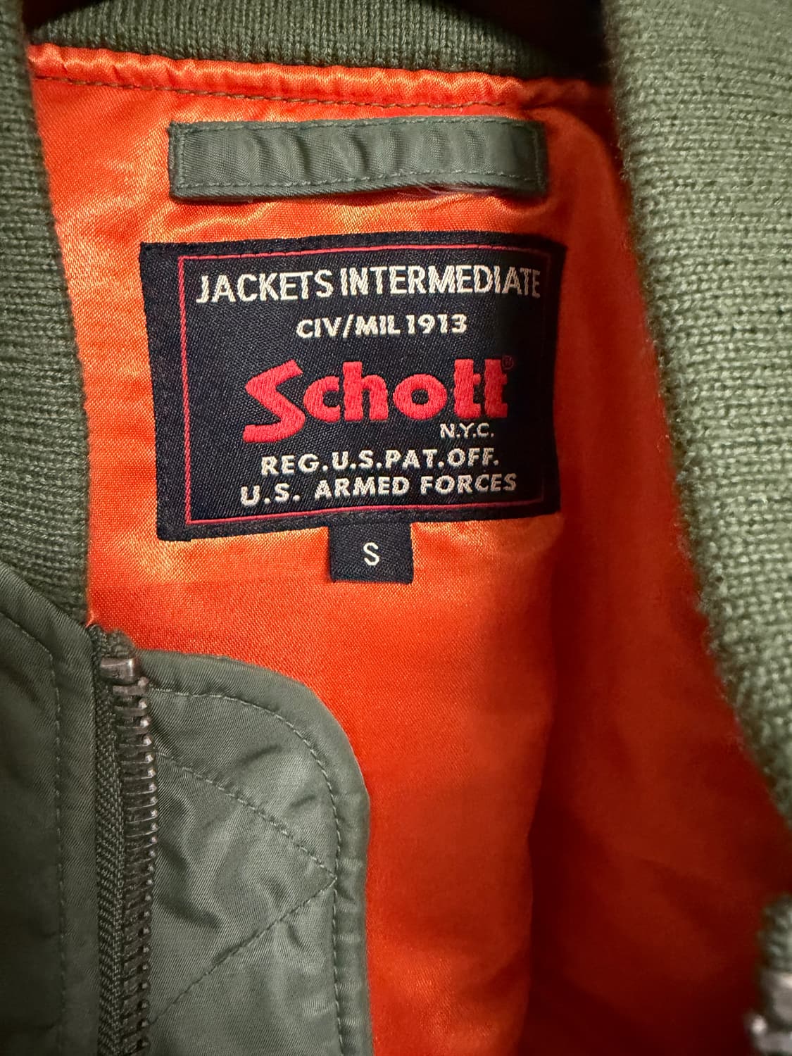 schott 쇼트 항공점퍼 ma-1 S 95사이즈 상품이미지3