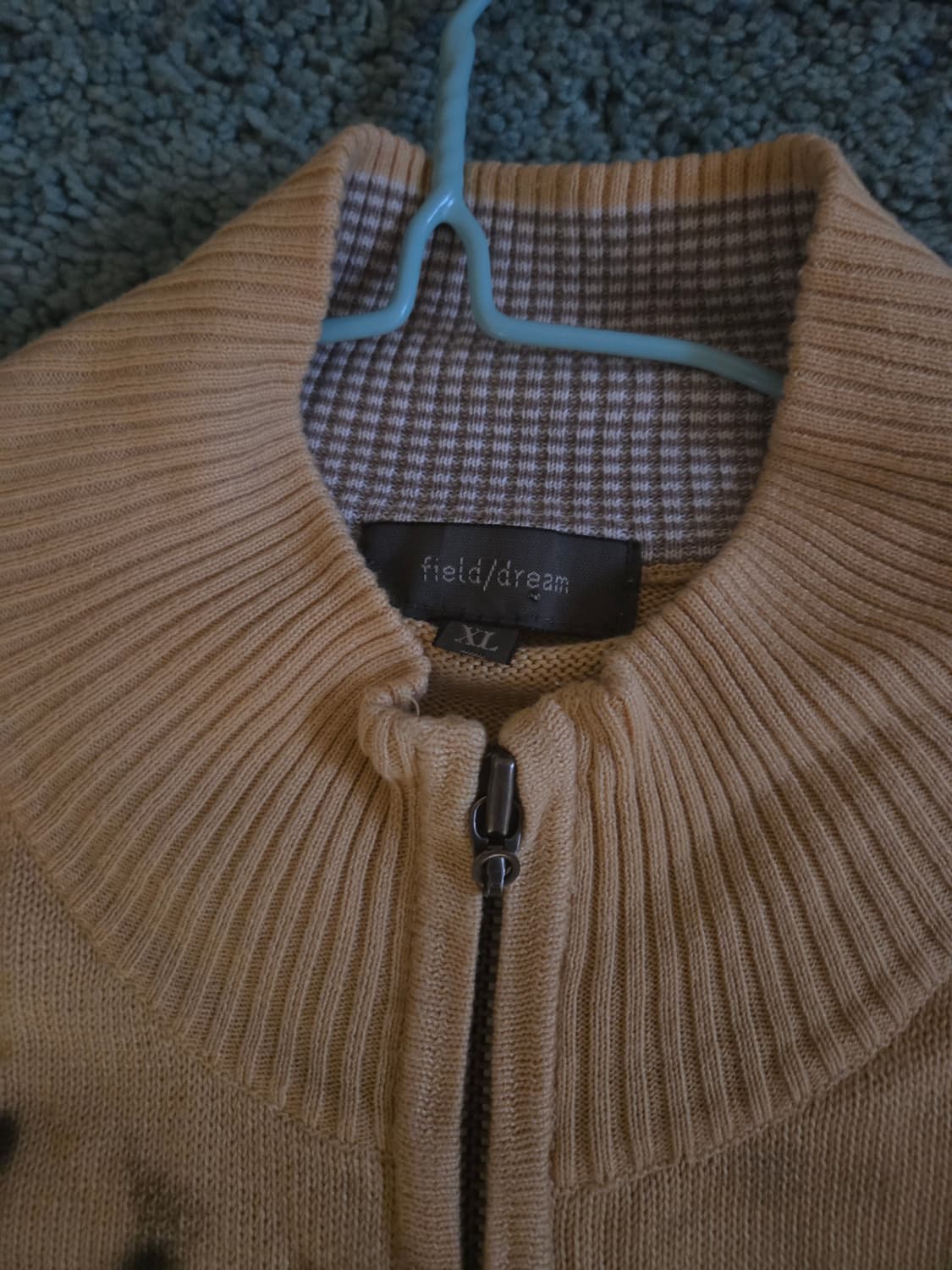 (얼룩)Field/dream 커스텀  반집업 니트자켓 xl 상품이미지3