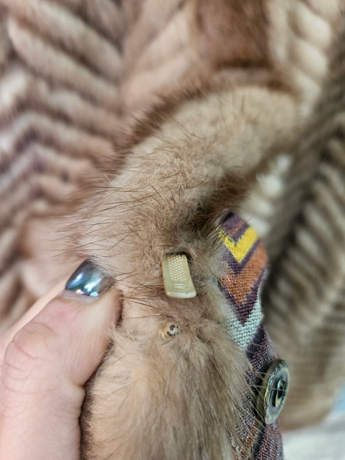 80-90's 셰브론 밍크 퍼 코트 상품이미지5