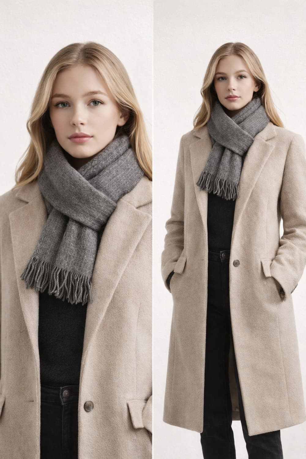 (백화점정품)레노마 renoma 캐시미어 100% 머플러 목도리 그레이 상품이미지2