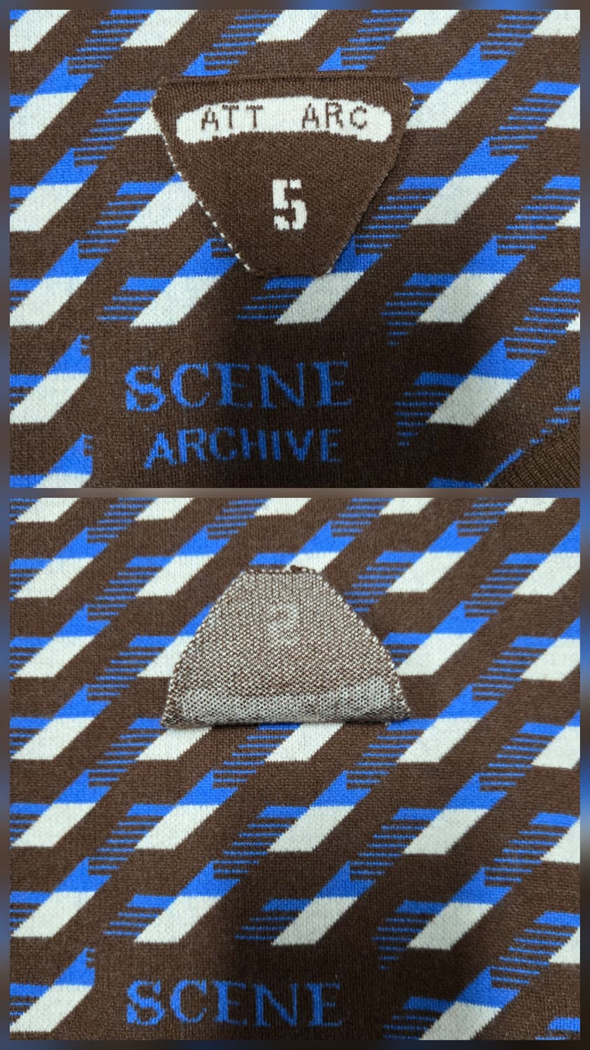 한섬 시스템 22ssSYSTEM 브랜드의 브라운 컬러 패턴 니트 베스트 상품이미지5