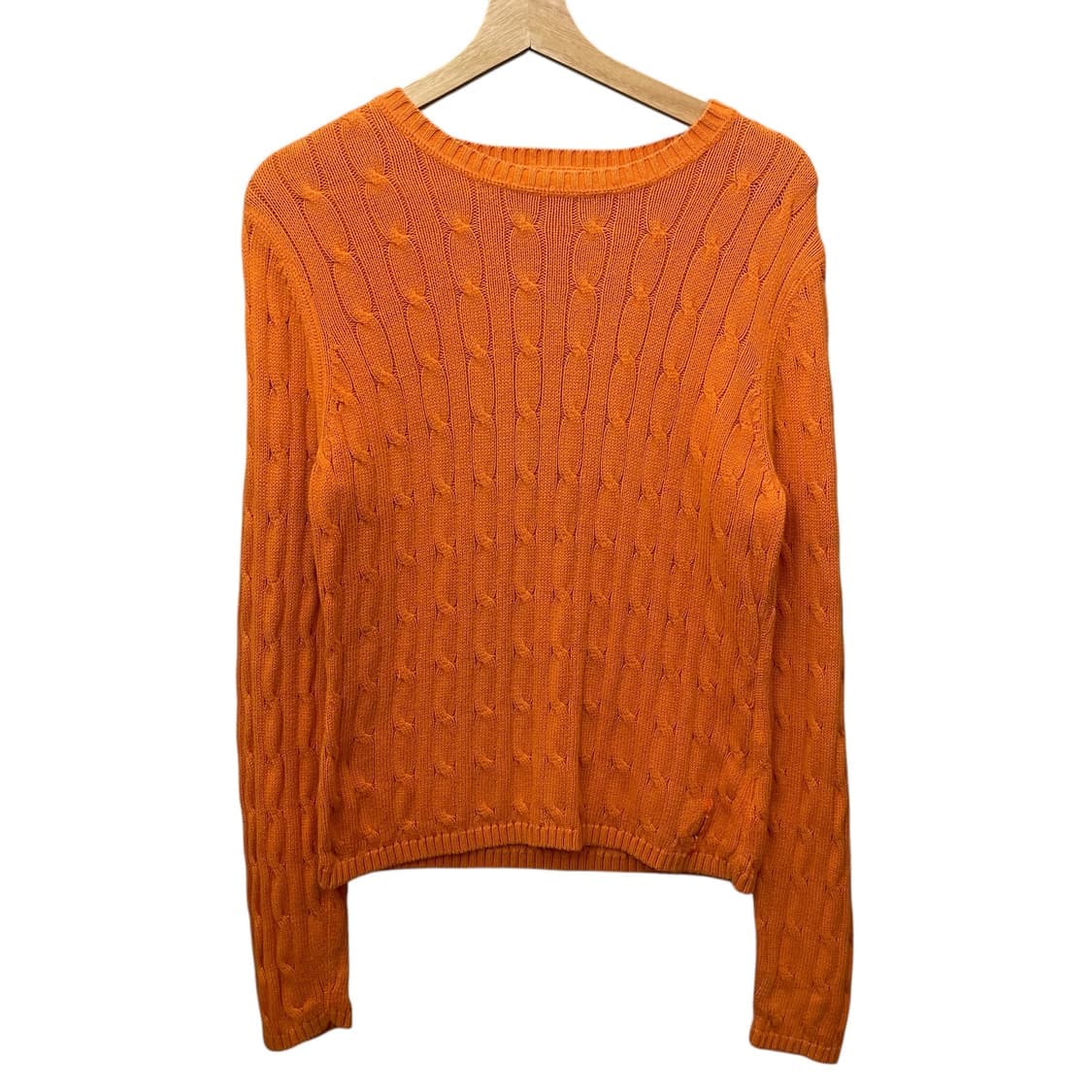 폴로 진스 오렌지 꽈배기 베이직 코튼 니트 상품이미지1