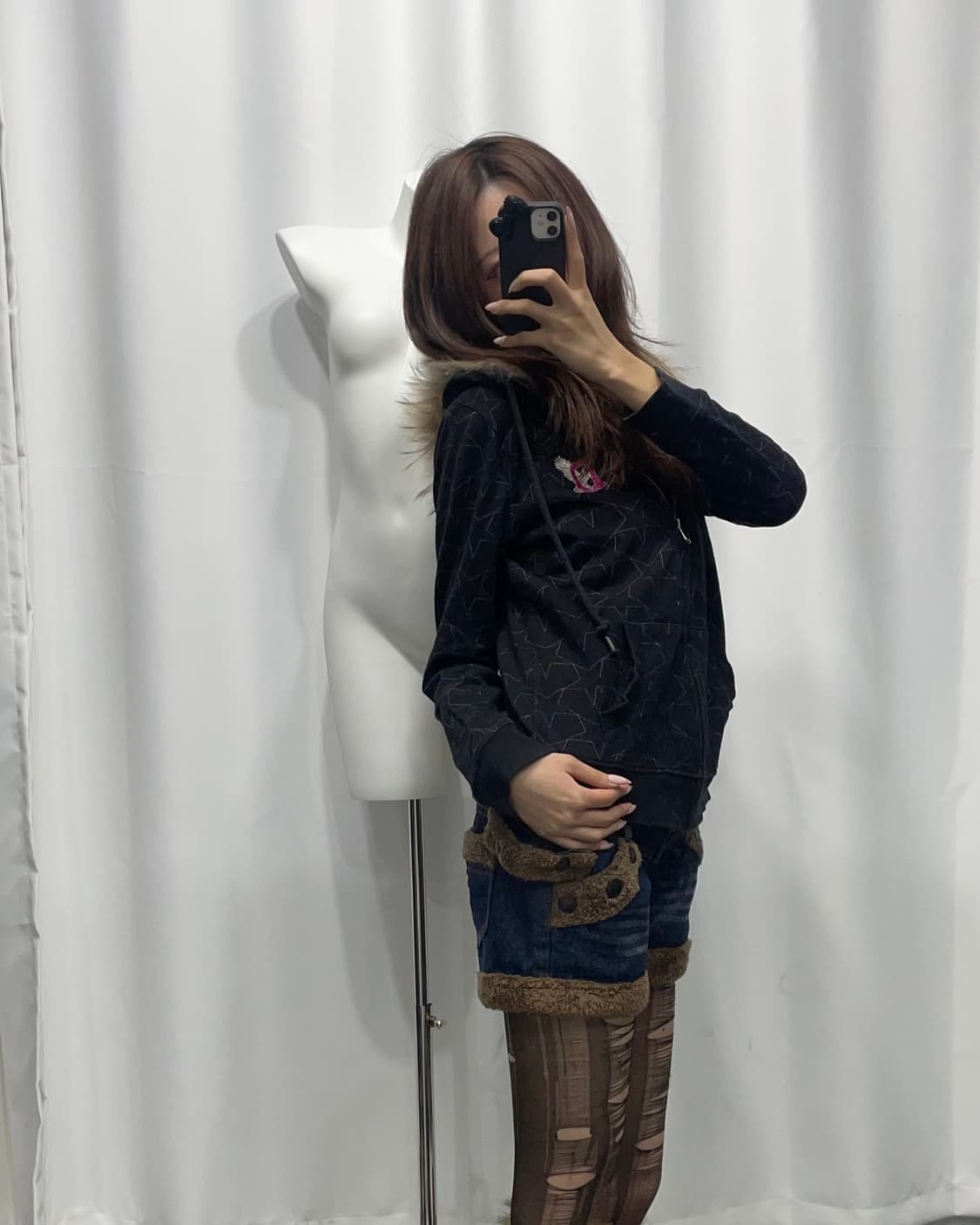 🎸바이올렛 스타 프린팅 퍼 후디🎸 상품이미지5