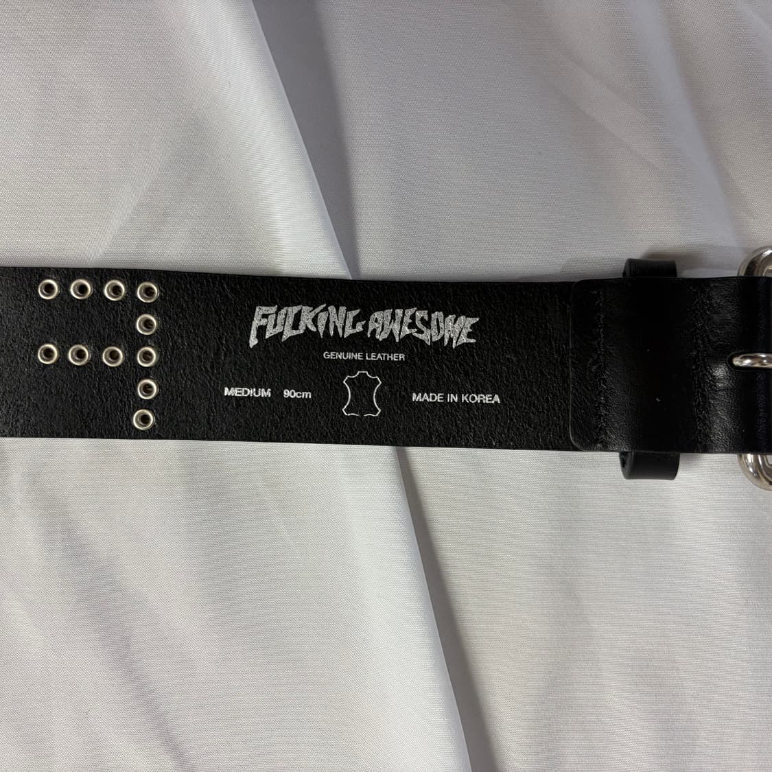 (새상품) 퍼킹어썸 스터디드 레더 벨트 블랙 상품이미지5