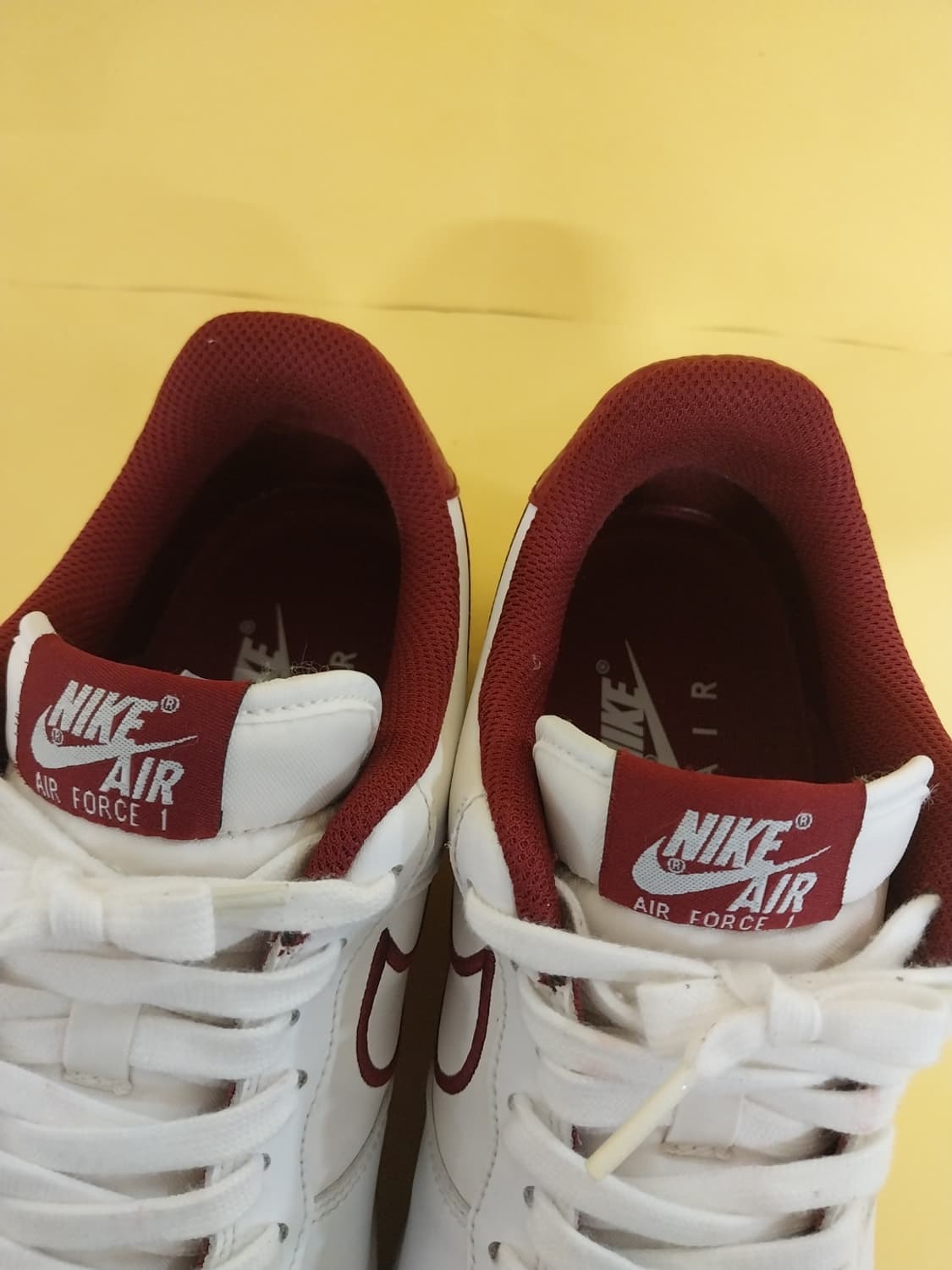 남성 나이키 에어포스1 07 레더 팀 레드 운동화 (255) 상품이미지5