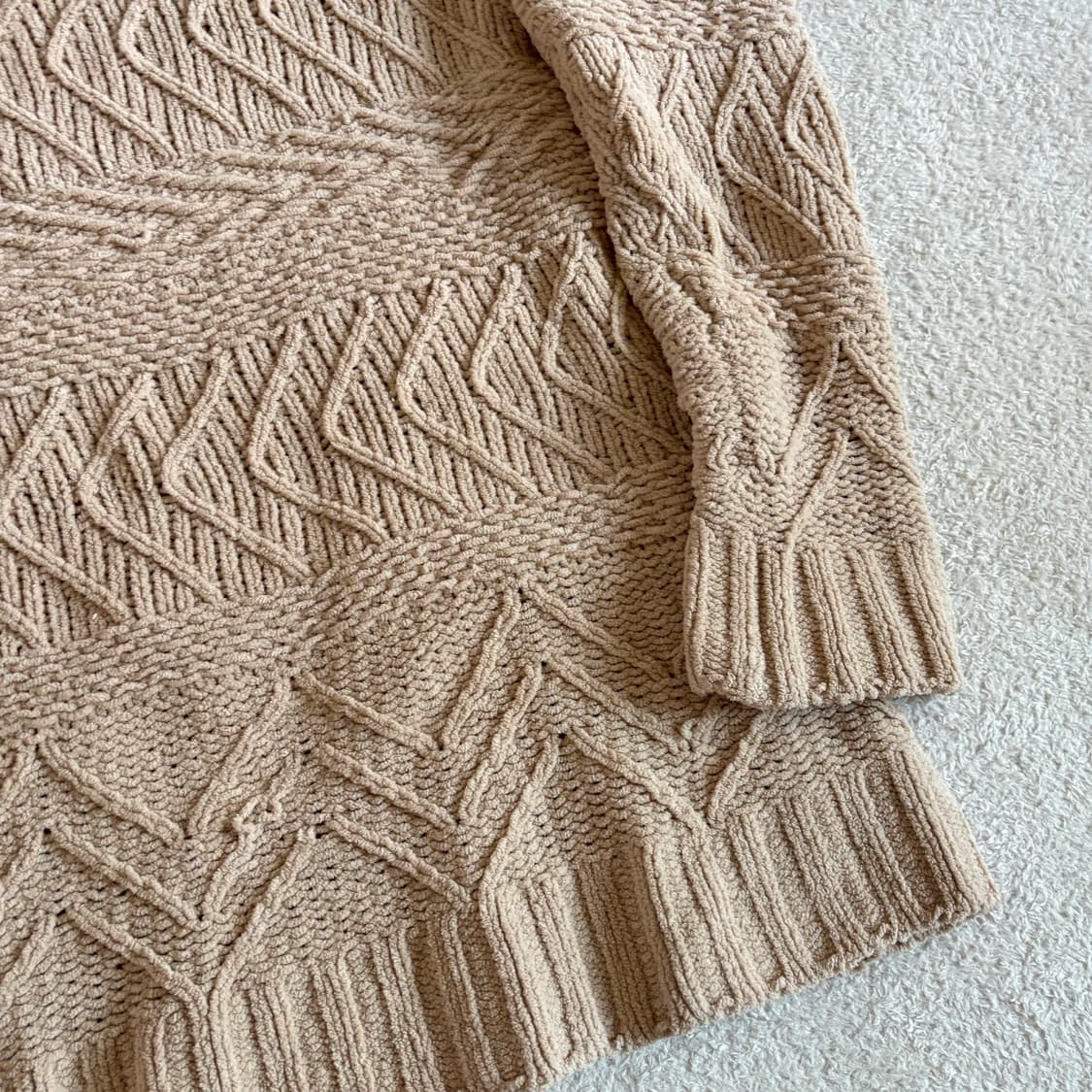 일본빈티지 베이지 꼬임 니트 상품이미지4