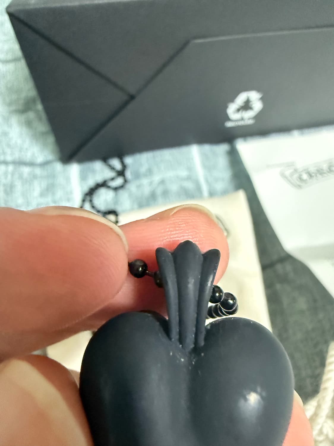 크롬하츠 실리크롬 하트 목걸이 검정 사용감있음 풀구성  상품이미지3