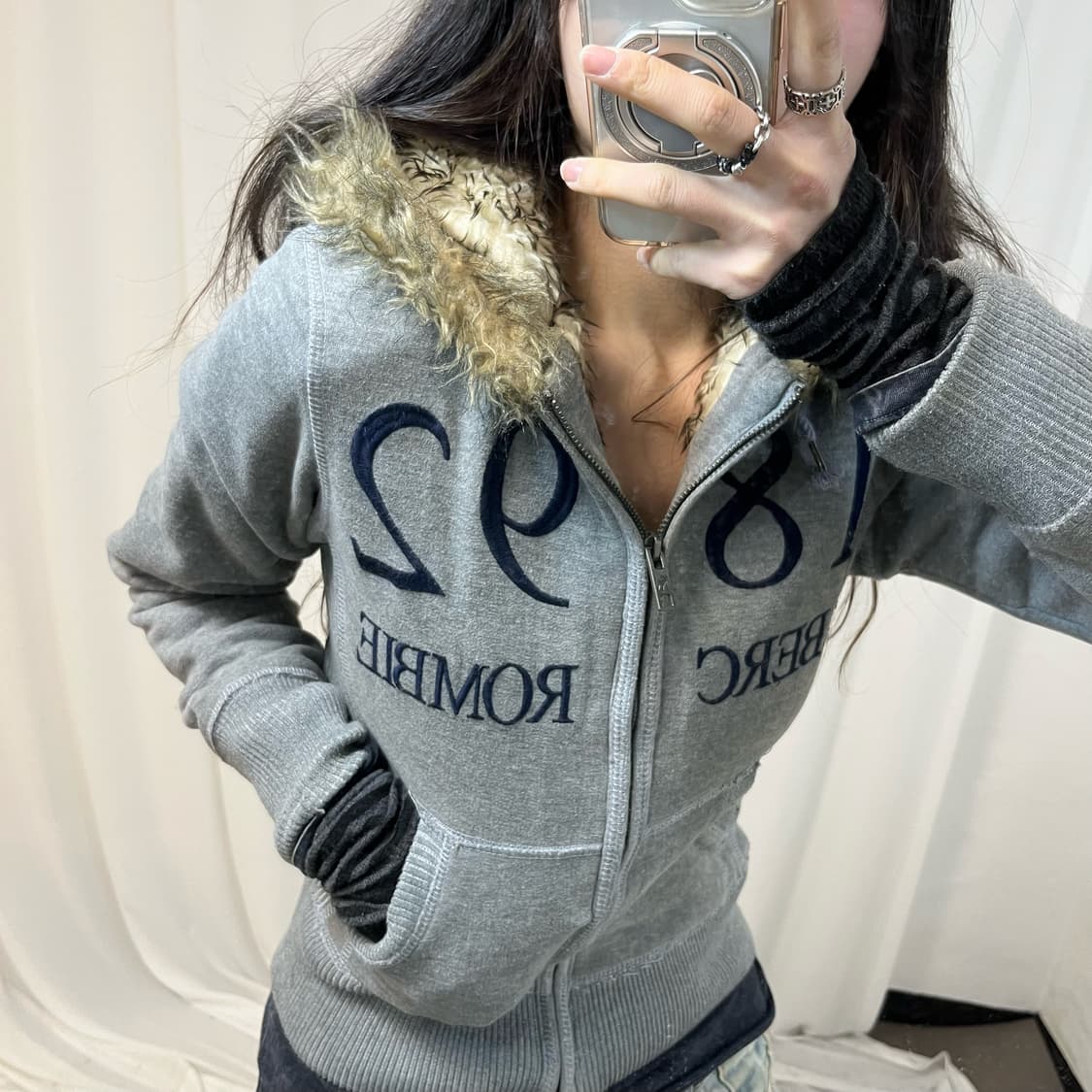 Abercrombie Grey Wolfjo Hoodie Zip-up 상품이미지3