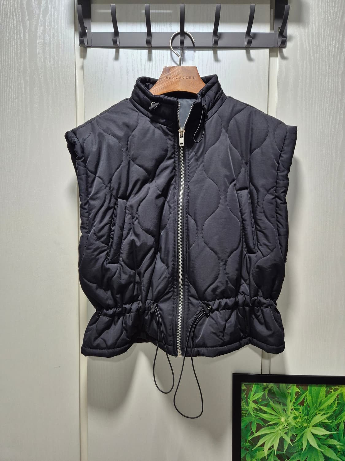 빈티지 블랙 퀼팅 조끼 패딩 상품이미지1
