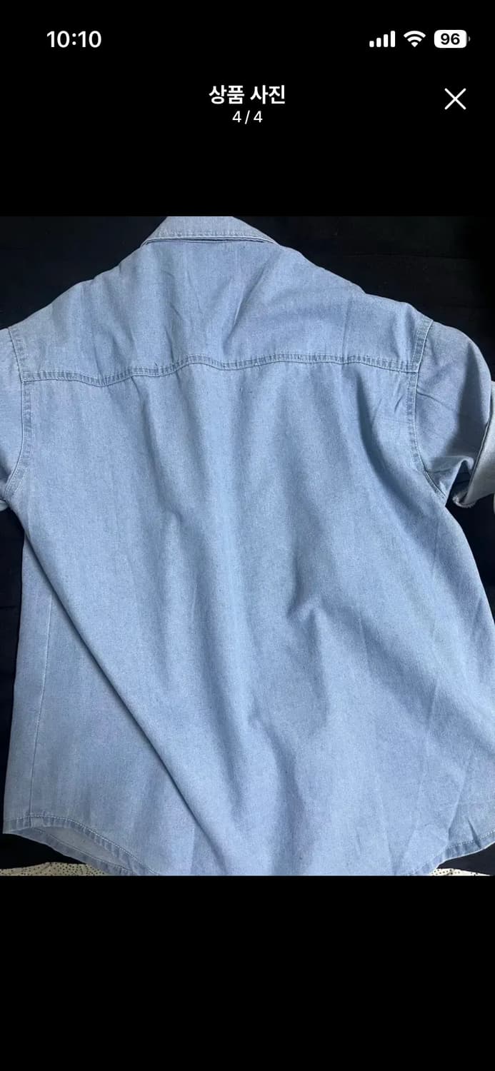 [새상품] 에이블리 더블콩 데님 반팔 셔츠 연청 상품이미지4