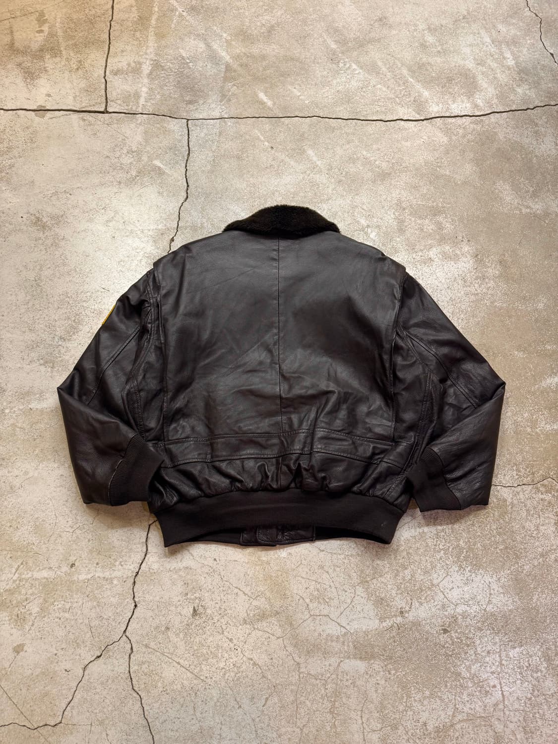 90s 에어본 NAVY G1 플라이트 레더자켓 상품이미지5