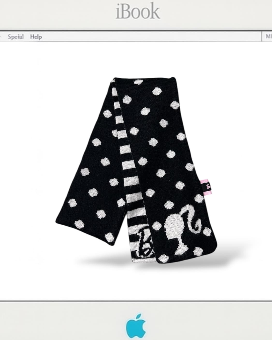 jp vintage 바비 스트라이프 도트 리버시블 머플러 상품이미지1