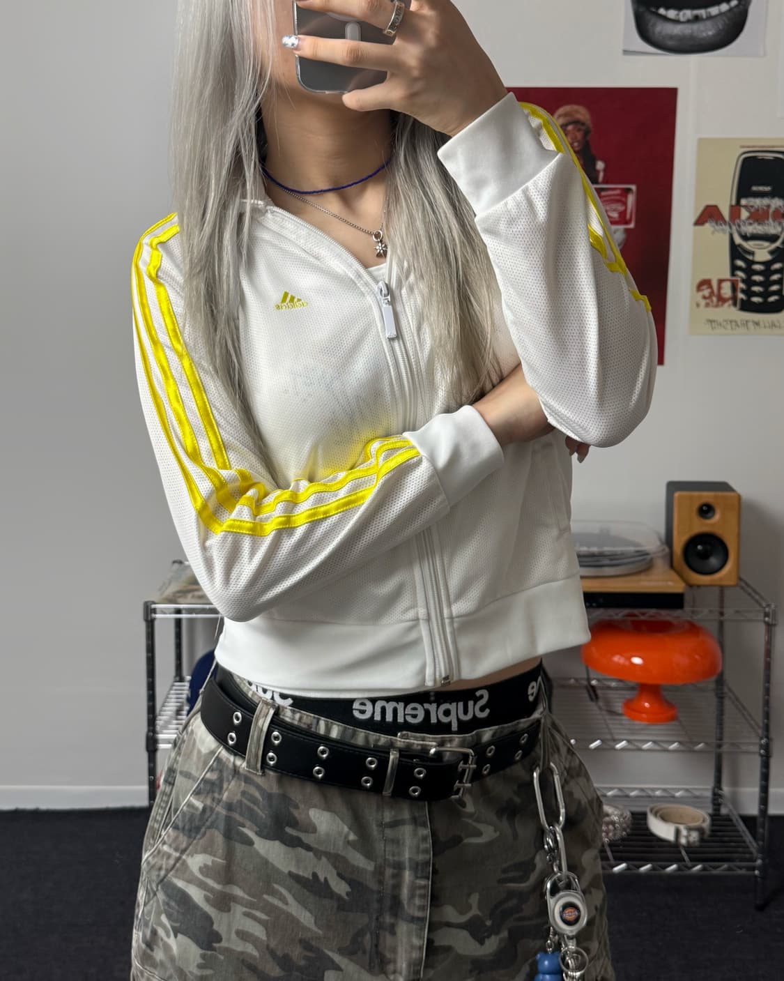 아디다스 메쉬 후드 화이트 져지 상품이미지2