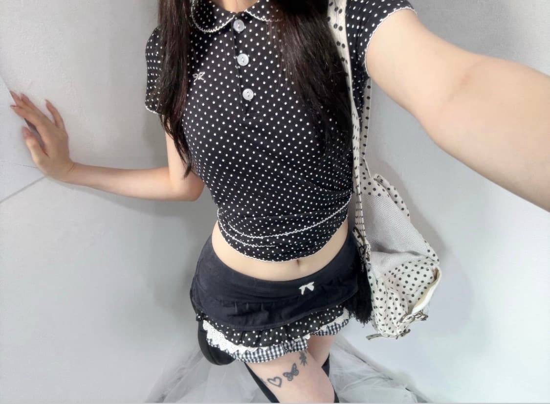 일브 캉캉 도트 큐롯 팬츠 스커트 빈티지리즈리사트랄라라깔히메갸루키치펑크 상품이미지3