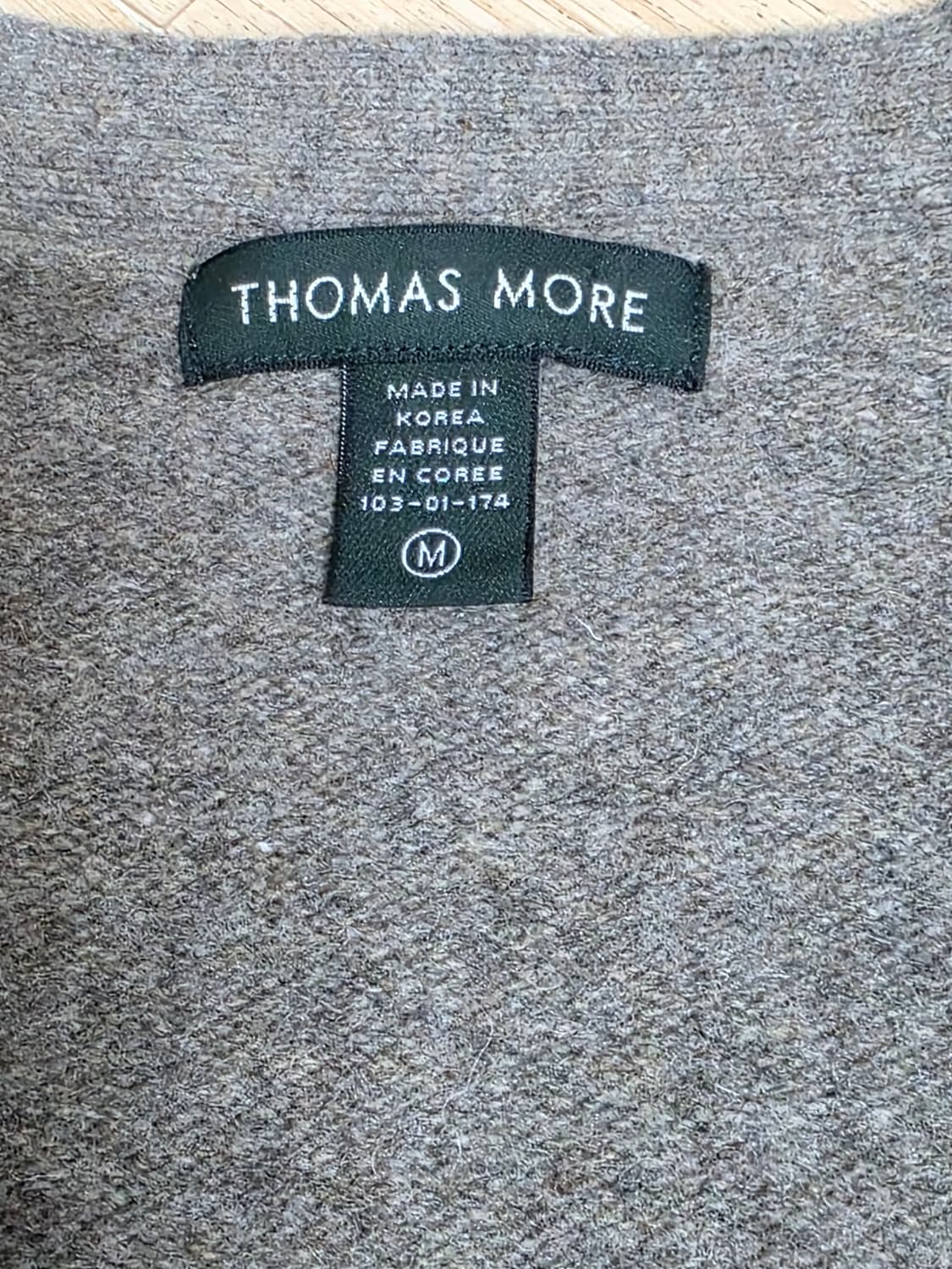 토마스모어 브이넥 램스울 가디건 M 상품이미지3