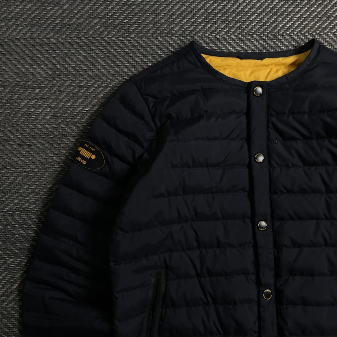 Jeep 덕다운 버튼 경량 패딩 자켓 네이비y 4680 상품이미지5