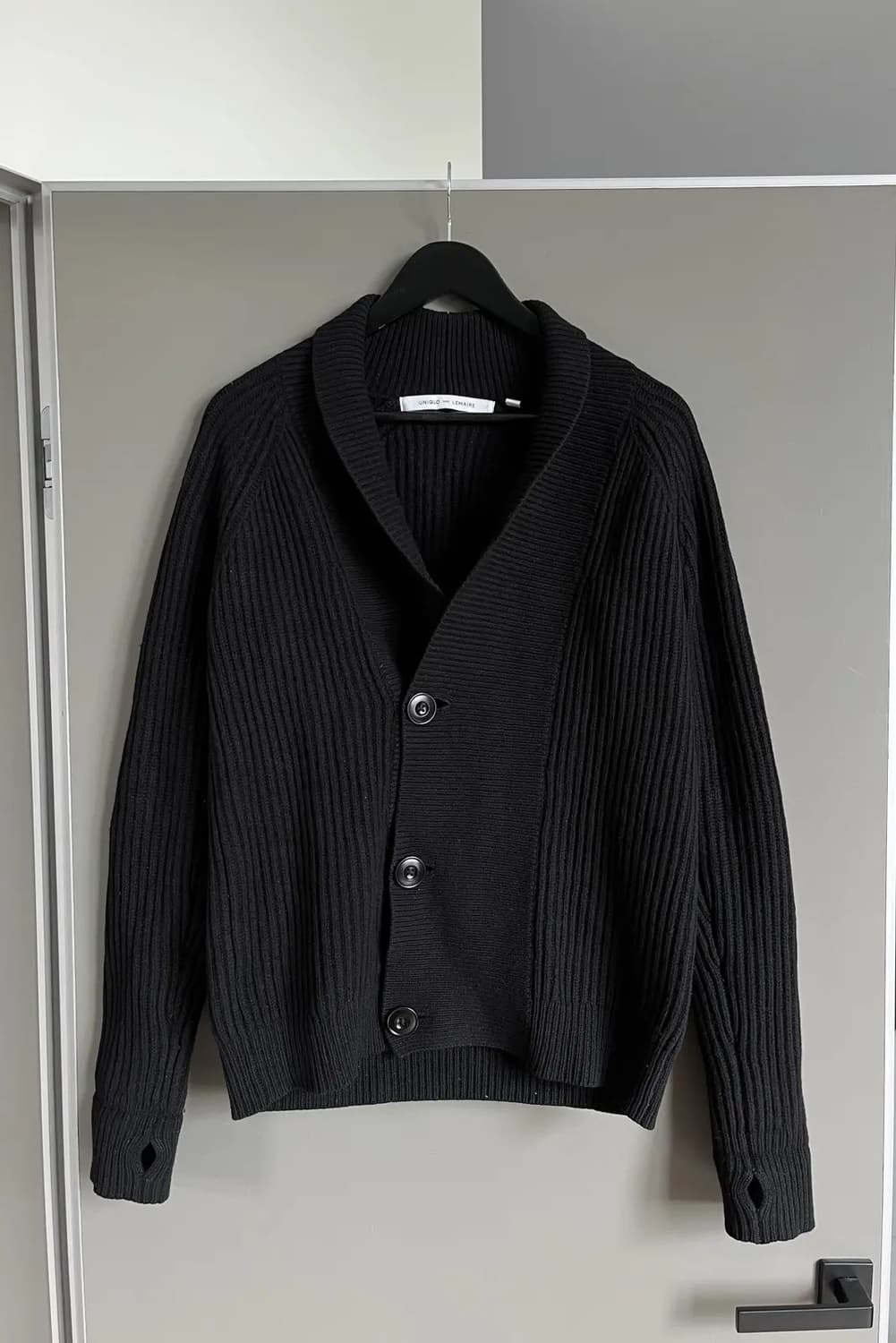 르메르 x 유니클로 16FW 숄 카라 가디건 블랙 L 상품이미지2