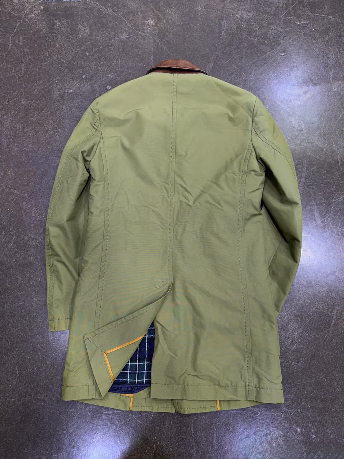 시스템옴므 양가죽 배색 싱글 트렌치코트 올리브 95 상품이미지2