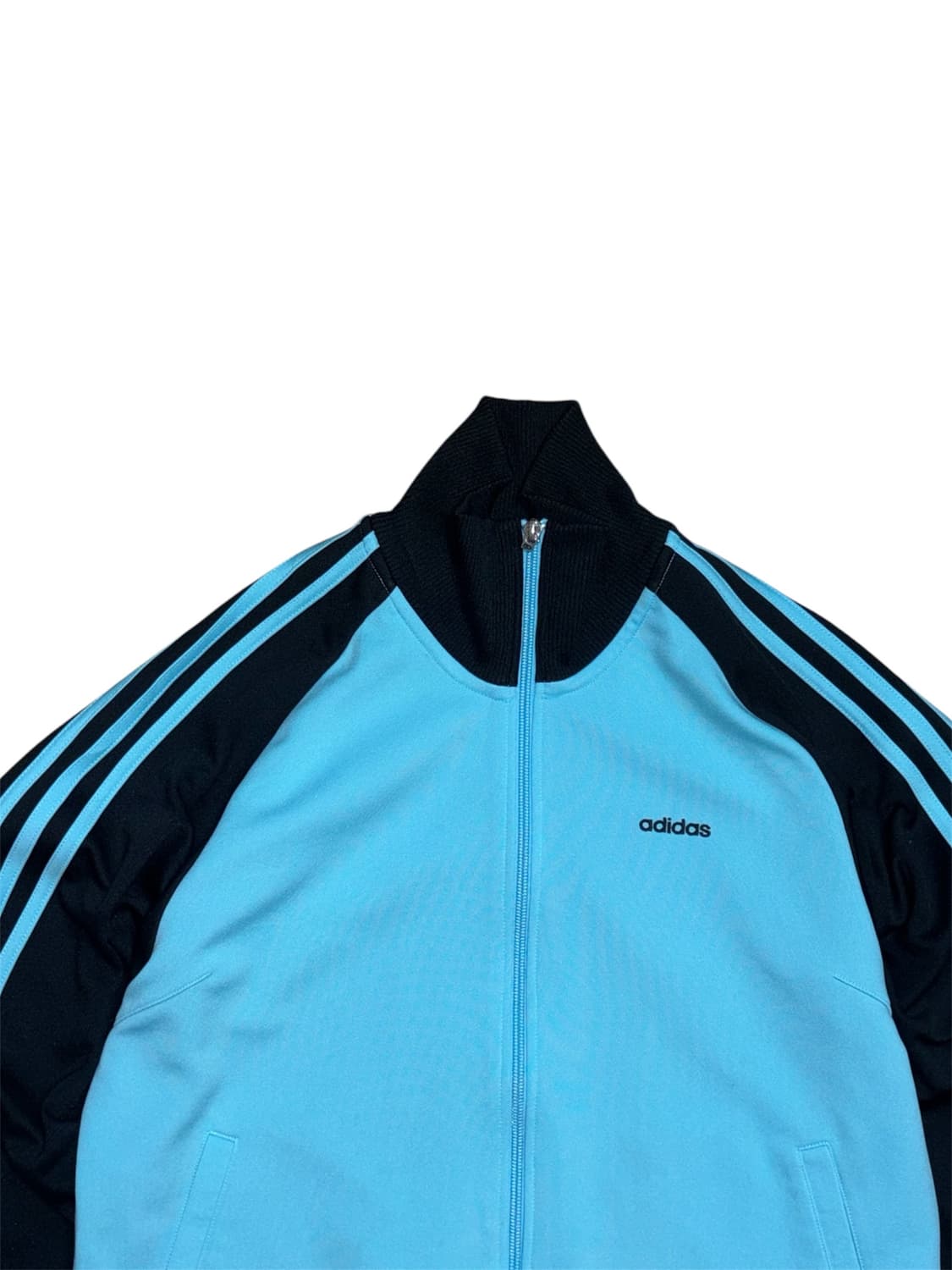 아디다스 레어 하늘색 검정 져지 트랙탑 상품이미지4