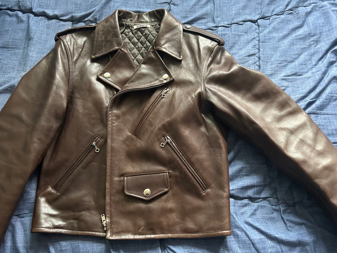 Auralee 헤비 램 레더 라이더 자켓 5사이즈 상품이미지2