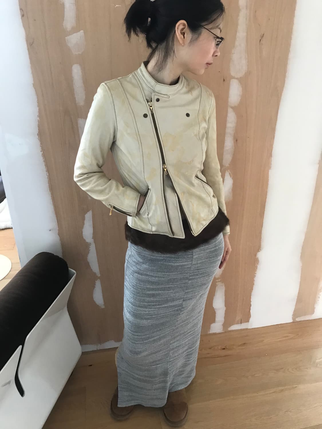 vintage painting leather jacket 상품이미지1