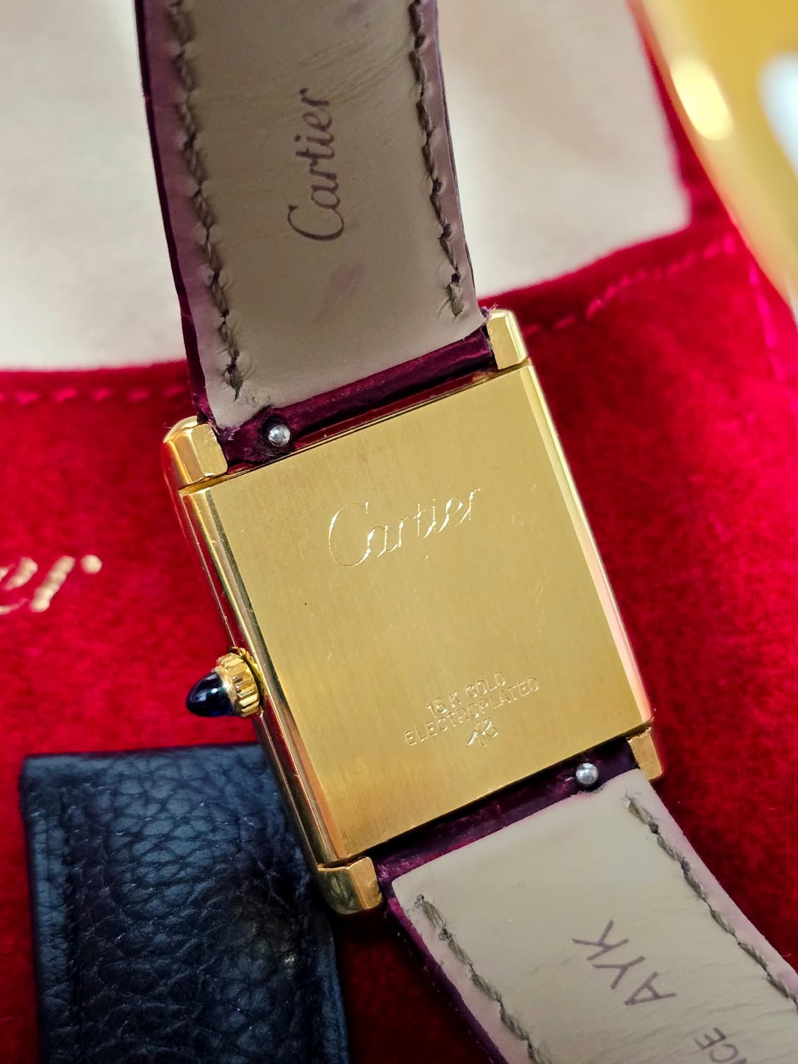 까르띠에탱크머스트 18k시계 L사이즈 수동감기 정품 상품이미지8