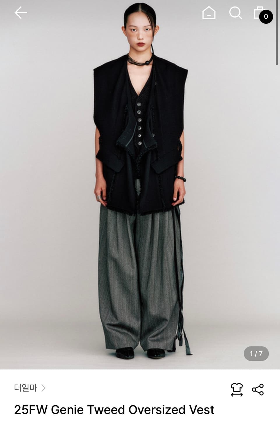 더일마 25FW Genie Tweed Oversized Vest 상품이미지3