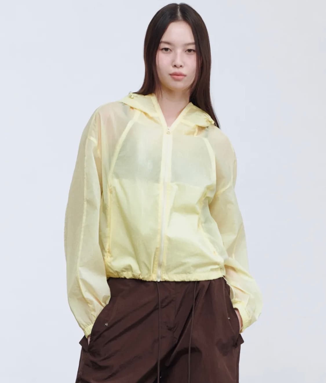 무탠다드 우먼즈 시어 후디드 윈드브레이커 재킷 [레몬] M 상품이미지1