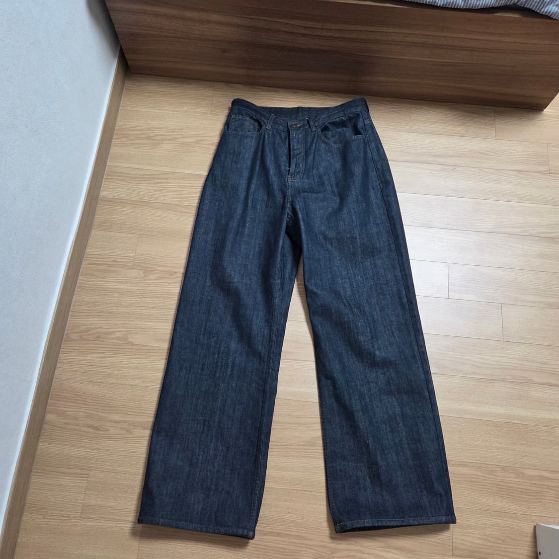 벨리에 트루 와이드 데님 팬츠 로우 인디고 30 (롱기장, 수선) 상품이미지4