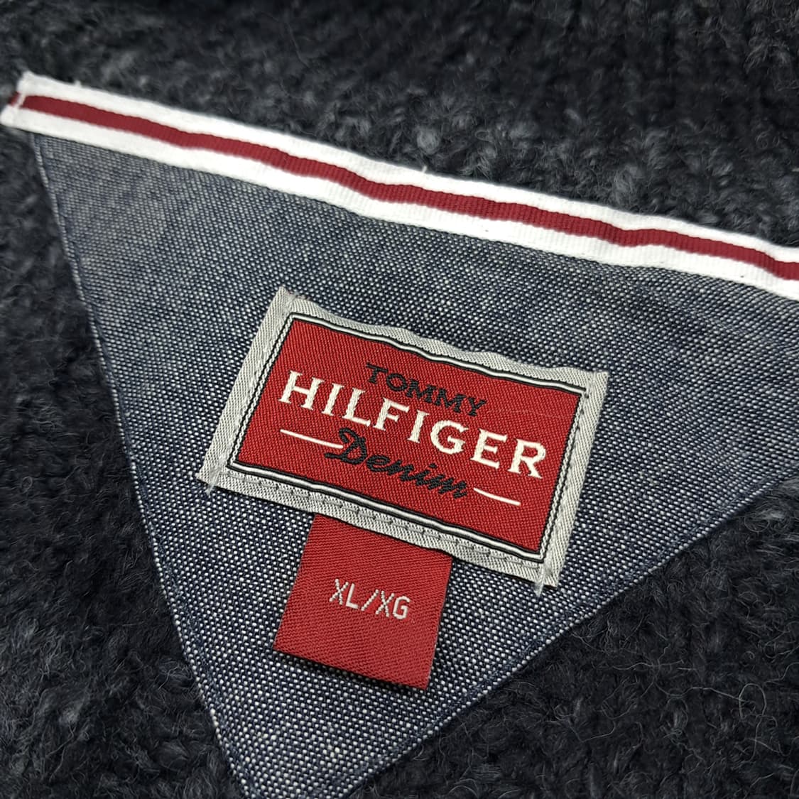 CL018 XL 타미힐피거 데님 옴브레 그라데이션 빈티지 그레이 하프집 상품이미지3