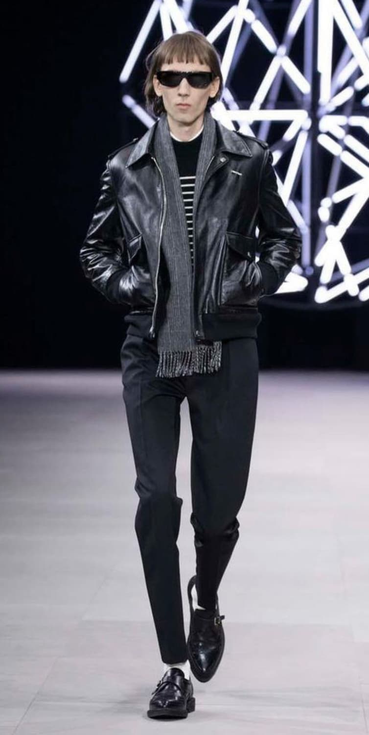 셀린느 19fw 블랙 색상의 셀린느 양털 레더 자켓 상품이미지8