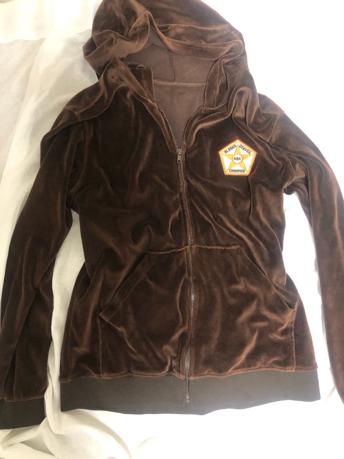 와투케 벨벳 브라운 후드집업 상품이미지1