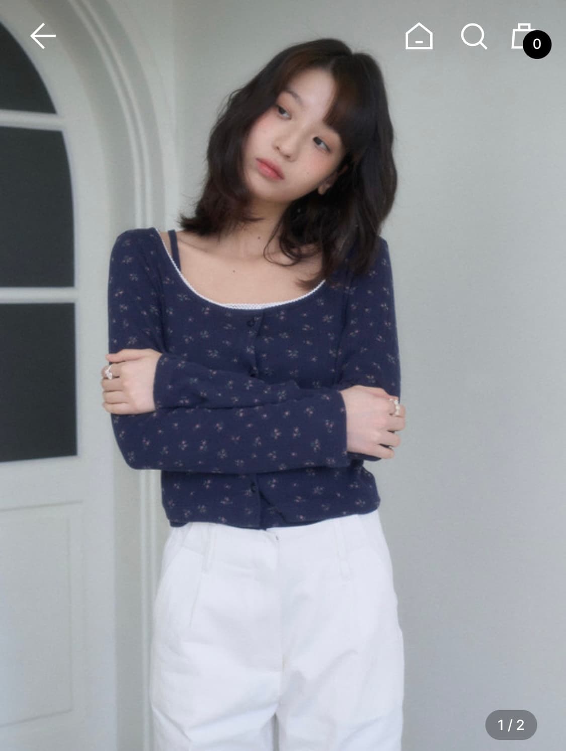 어윗 ‘로지 펀칭 가디건&슬리브리스‘ 상품이미지1