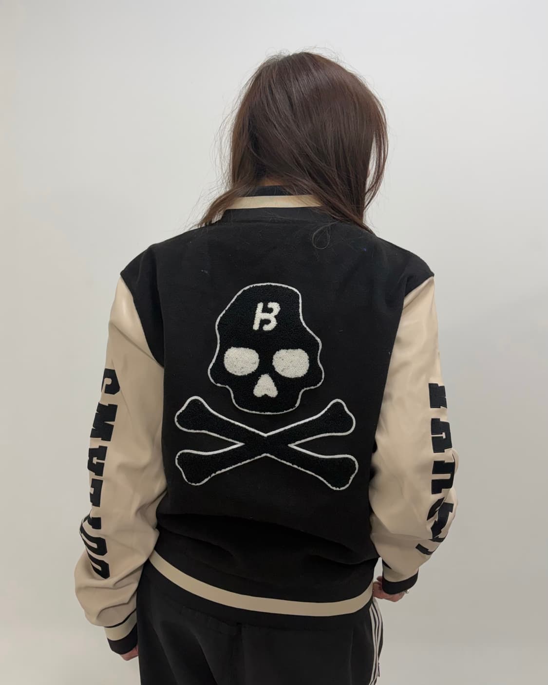 90s 빈티지 스컬패치 레더 바시티 jk 상품이미지1