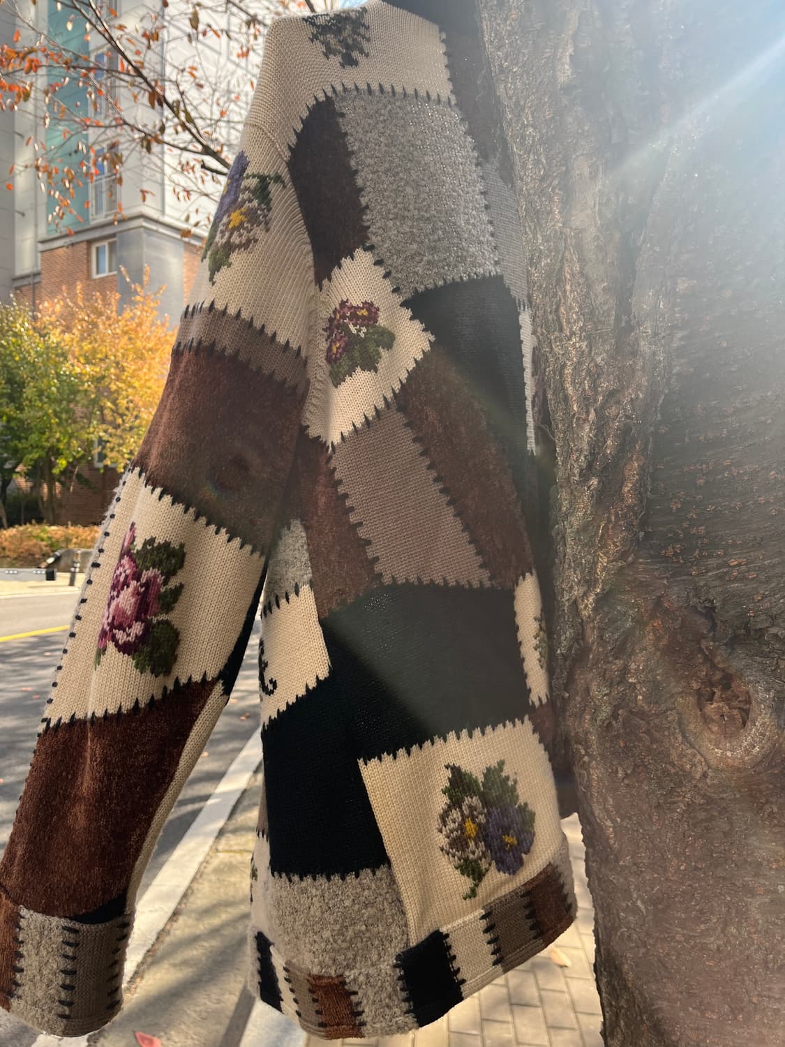 빈티지 패치워크 라운드넥 가디건 상품이미지5