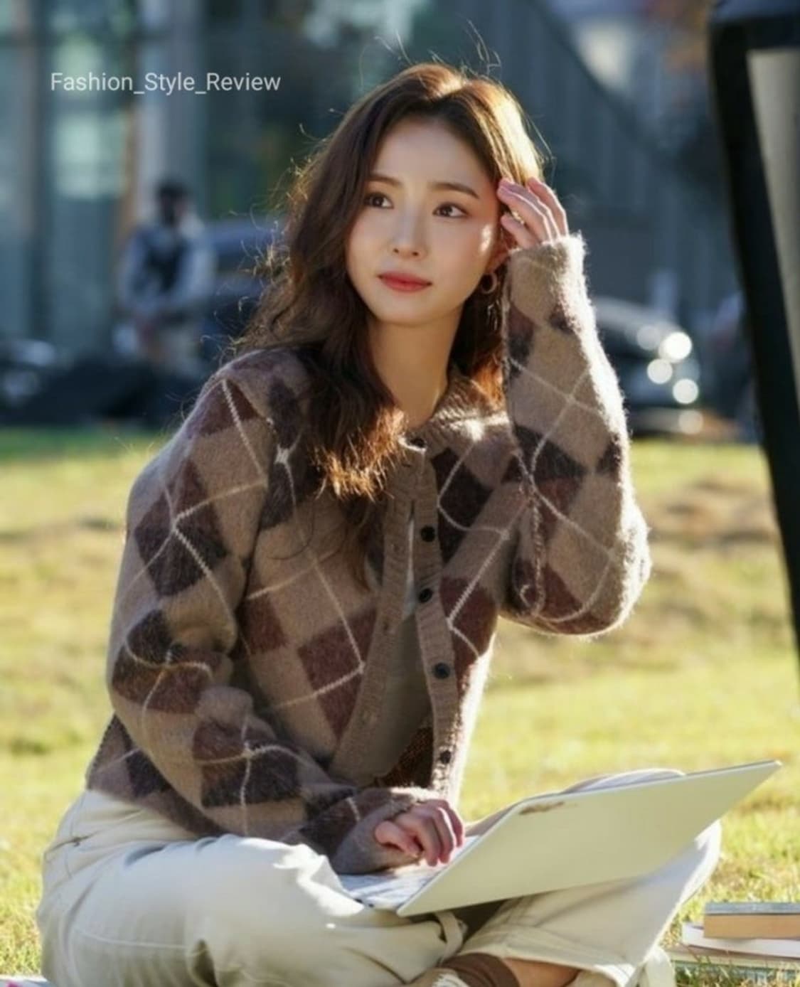 theopen product(더오픈프로덕트) 아가일 니트 가디건 상품이미지4