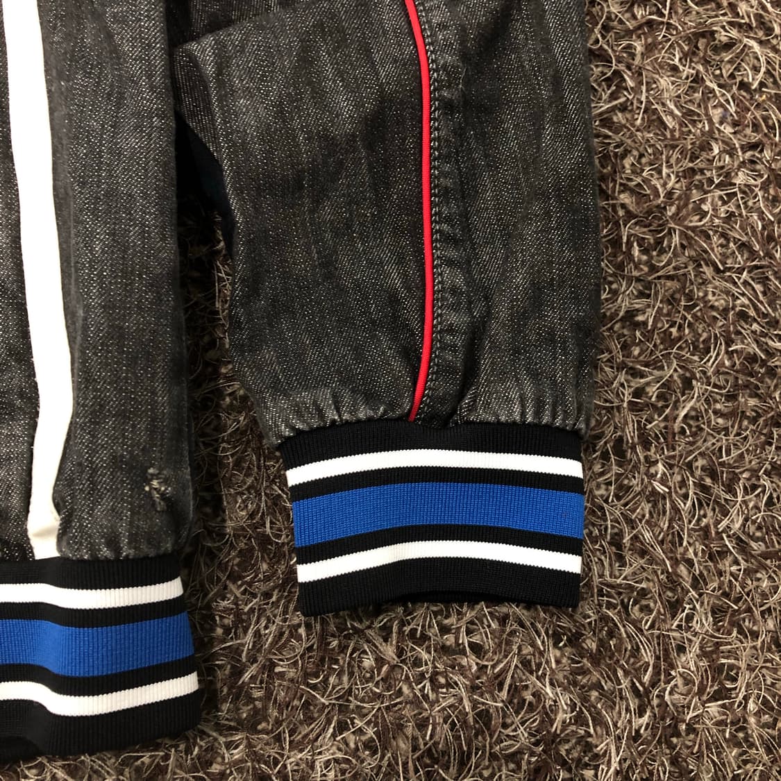 후부 데님 후디드 레이싱 바이커 자켓  상품이미지3