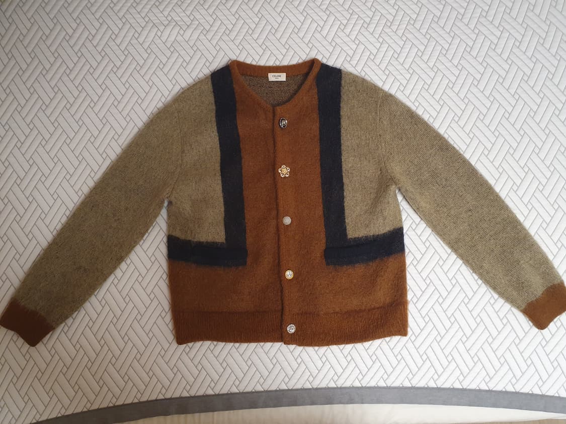 CELINE Cardigan In Brushed Mohair Brown 상품이미지1