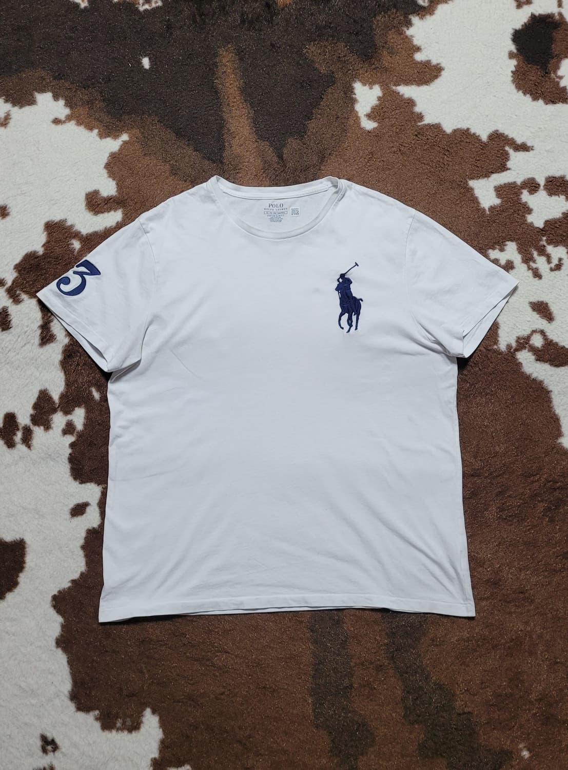 폴로 랄프로렌 남성용 빅포니 화이트 라운드티(XL) 상품이미지1