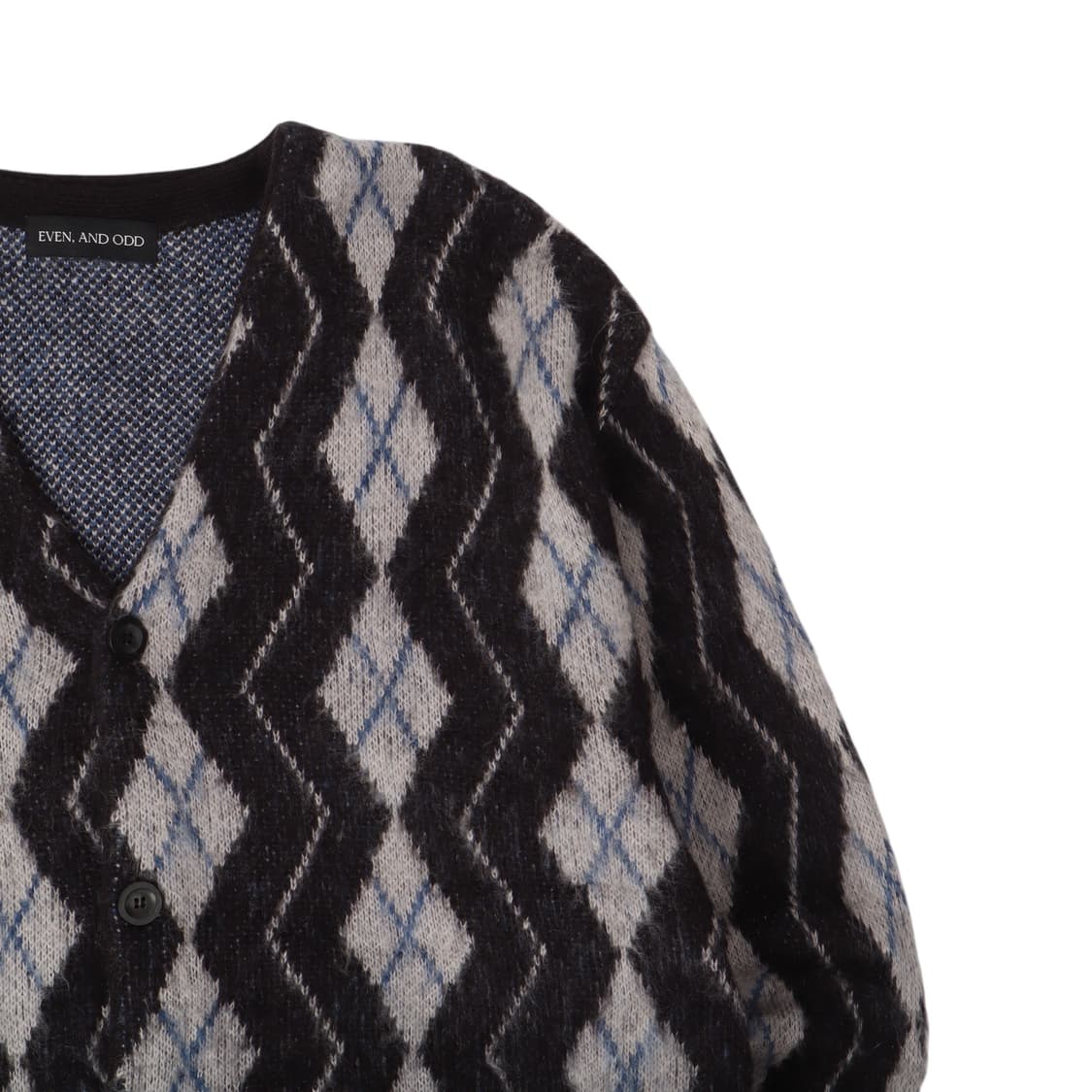 Even and odd 아가일 모헤어 니트 가디건 상품이미지3