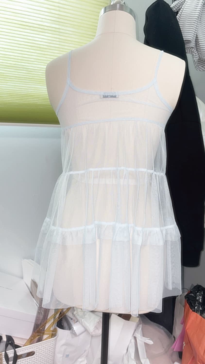 소라 시스루 캉캉 레이어드 슬립 원피스 일본 빈티지 상품이미지3