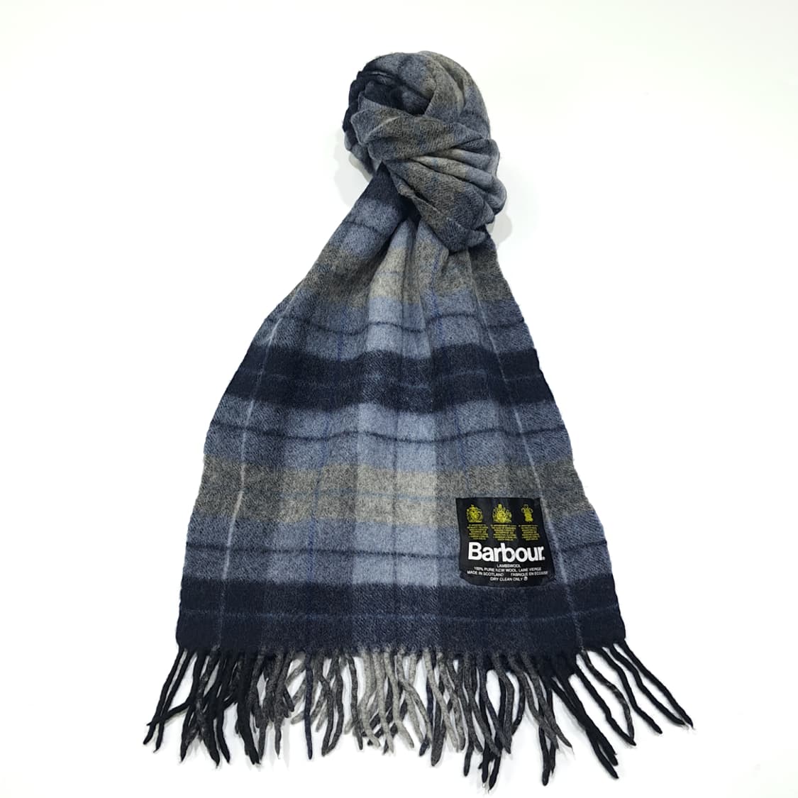 MX500 바버 90s 스코틀랜드판 램스울 타탄체크 머플러 목도리 상품이미지1