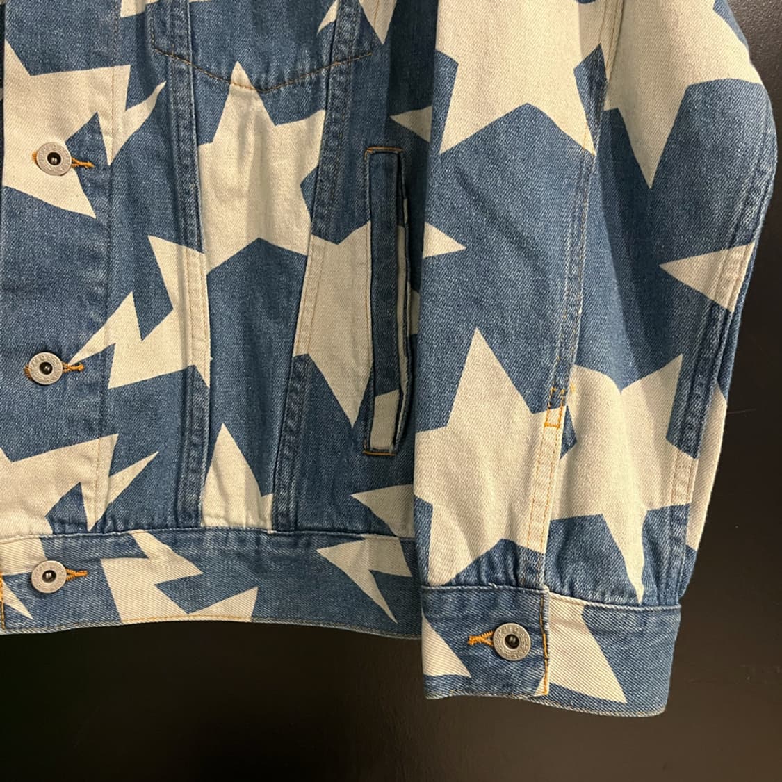 베이프 스타 패턴 루즈핏 데님자켓 상품이미지5