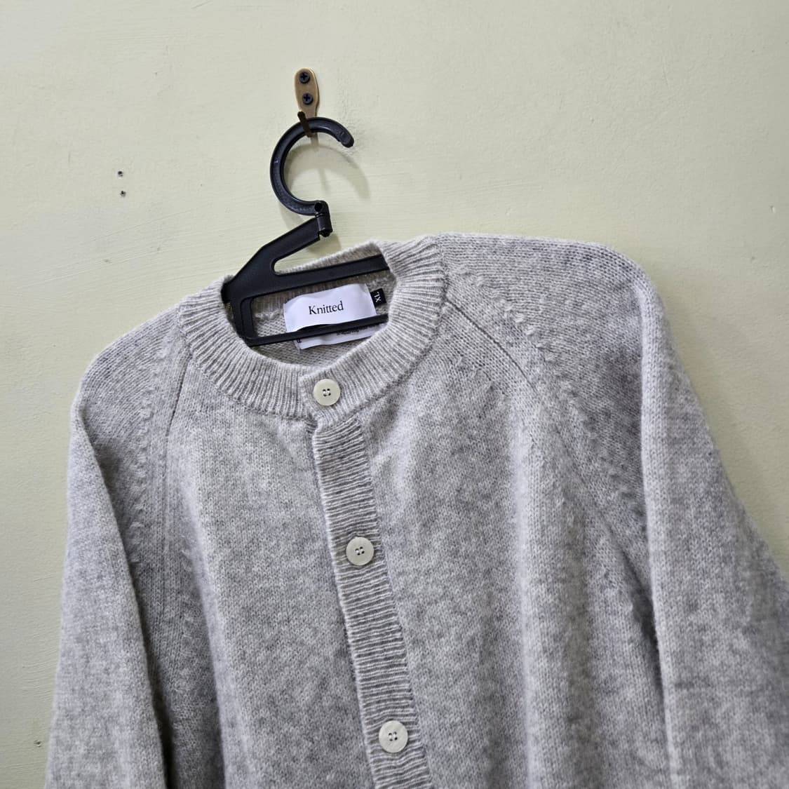 니티드 쉐기독 울 100% 라운드 가디건 (XL) 상품이미지2